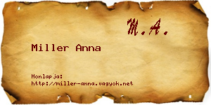 Miller Anna névjegykártya