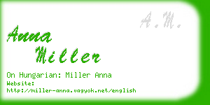 anna miller business card